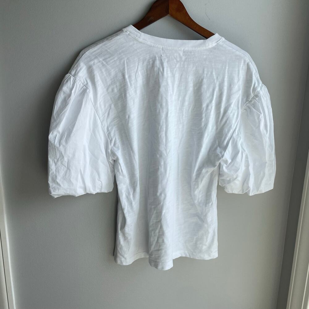 Nation LA Paola Shirt Puff Sleeve Short Sleeve Top 100% cotton size L - Picture 9 of 12
